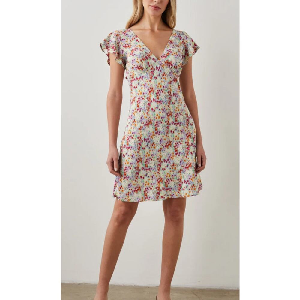 Revolve Rails Gigi Fleur Floral Sun Dress Flutter Sleeves L - Picture 3 of 14
